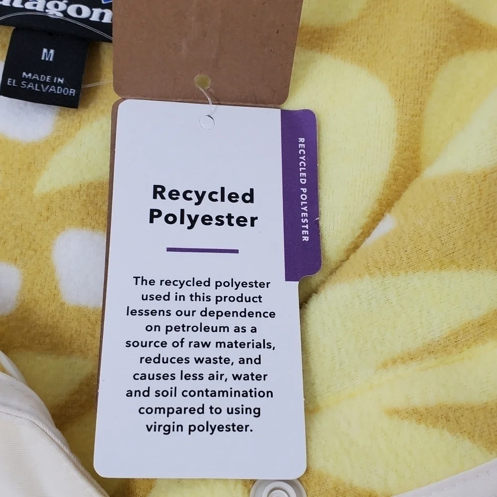 NWT PATAGONIA MICRO D SNAP-T PULLOVER RARE YELLOW COLOR PRINT WOMEN SIZE MEDIUM - Picture 13 of 15